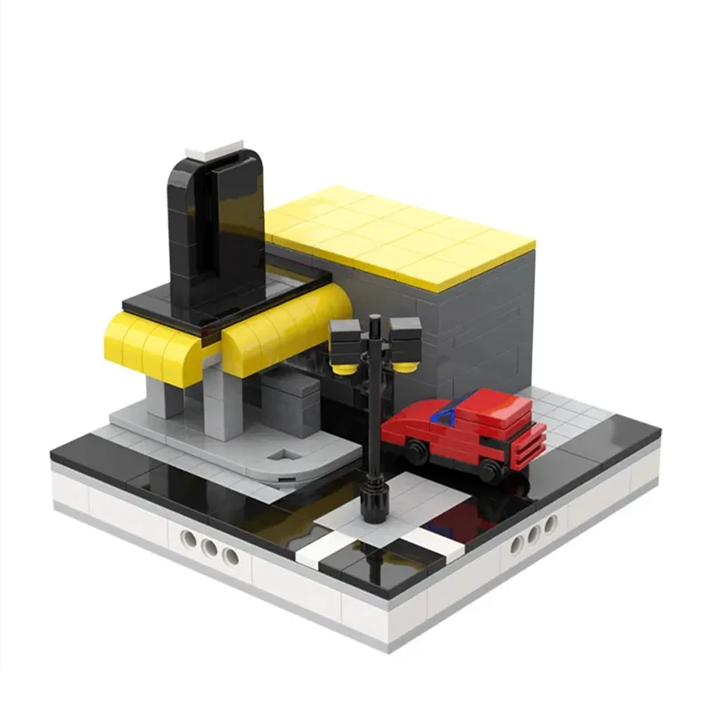 

Modular Blocks Toys For Boys Handmade Architecture Model Building Kit City Gas Station Modular High Tech Brick Children Gift