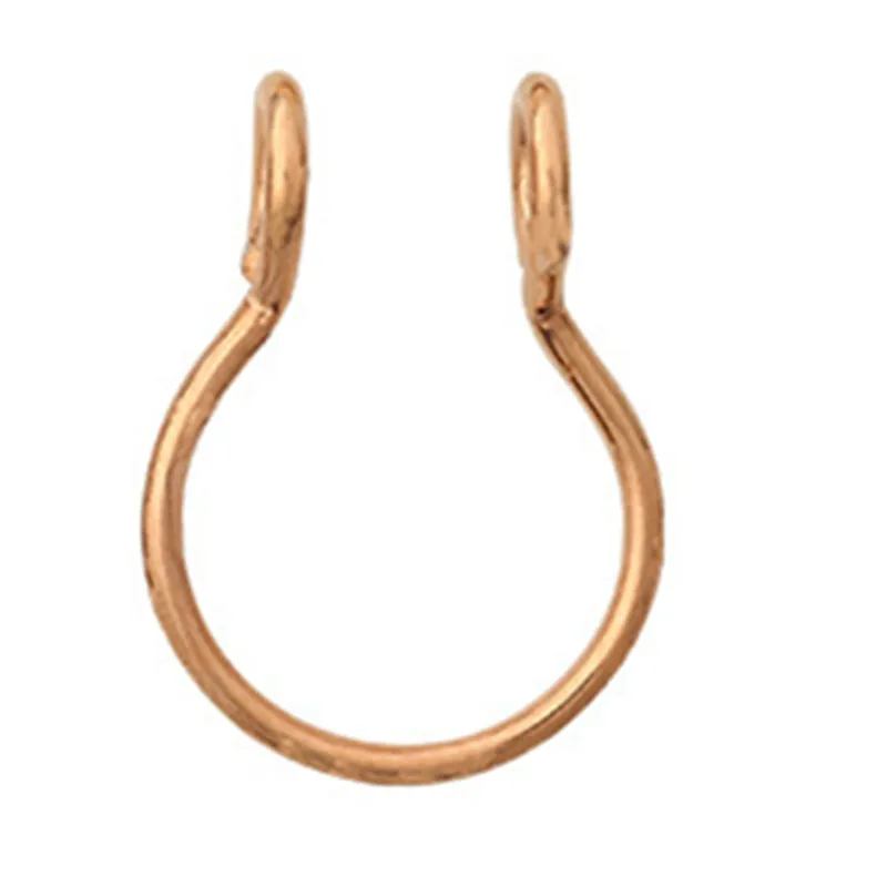 Rose Gold 1 шт. из нержавеющей стали u-образный искусственный носовая перегородка кольцо поддельный нос обруч Пирсинг для губы Поддельные уха клип Женский пирсинг тела ювелирные изделия - Окраска металла: Rose Gold