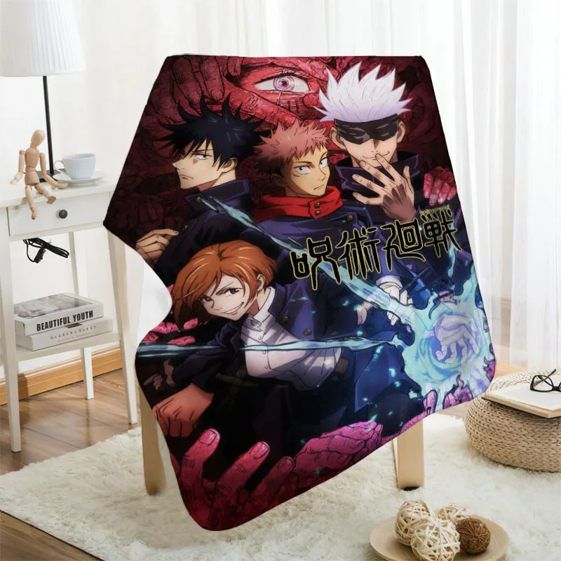 

Musife Custom Jujutsu Kaisen Anime Blanket Super Soft Warm Flannel Fabric Blanket For Couch Throw Travel Adult Blanket