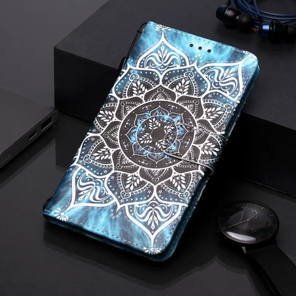 

Leather Case For Xiaomi Redmi Note 8T Note8T Back Fundas Wallet Card Holder Stand Book Cover Panda Unicorn Cat Dog Painted Coque