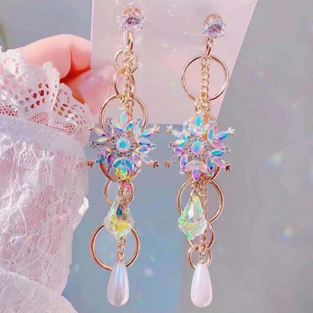 Женские Висячие серьги MENGJIQIAO новые корейские Роскошные Длинные металлические в