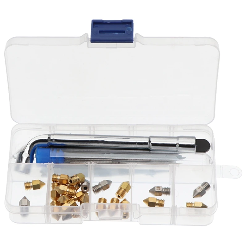 

31PCS Boxed Brass Nozzle, Surface Lettering 3D Printer Nozzle, Outer Diameter 6mm 1.75 Consumable