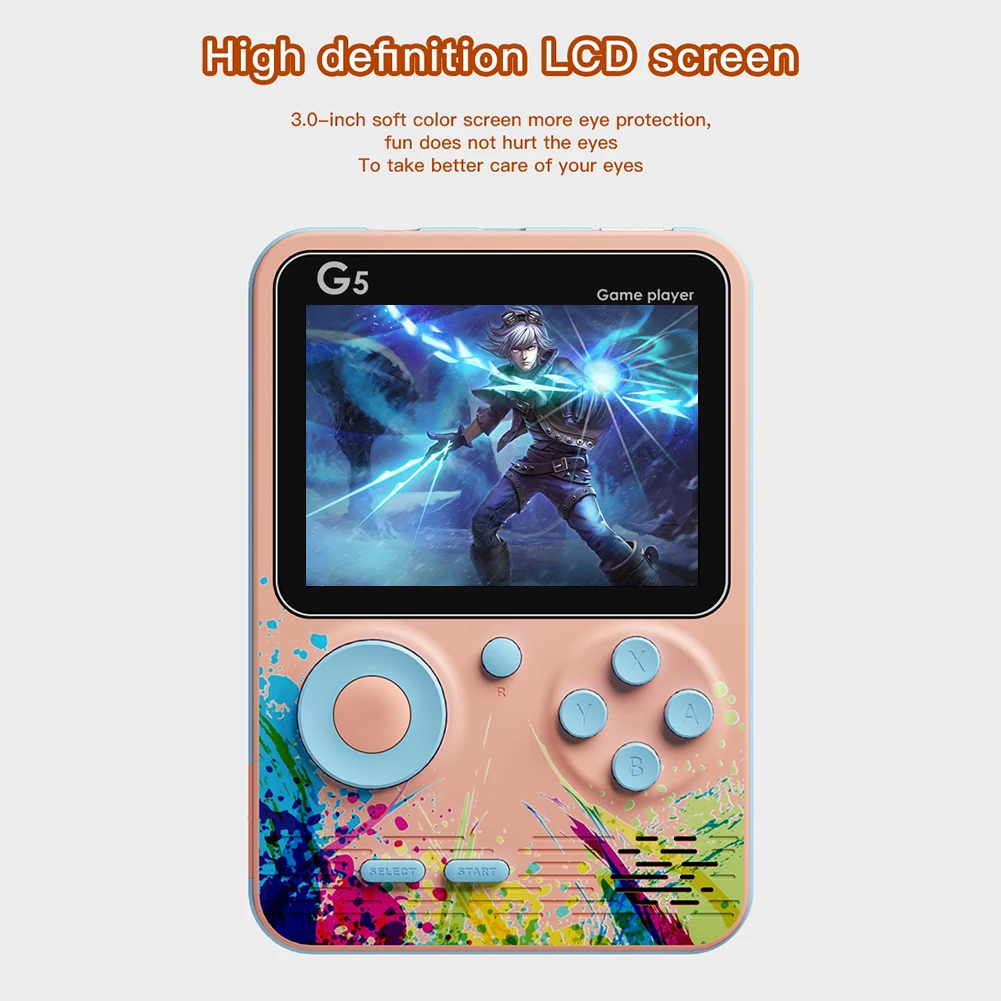 

Retro Portable Mini retro game Handheld Video Game Console 8-Bit 3.0 Inch Color LCD Kids Color Game Player Built-in 500 games