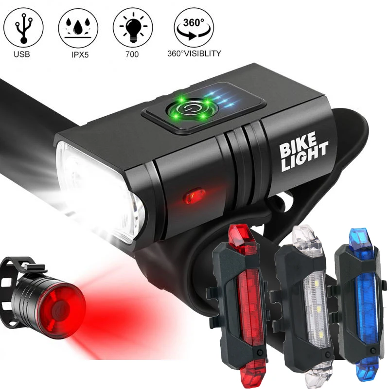 

Фсветильник велосипедный передний с зарядкой из сплава, 800 лм