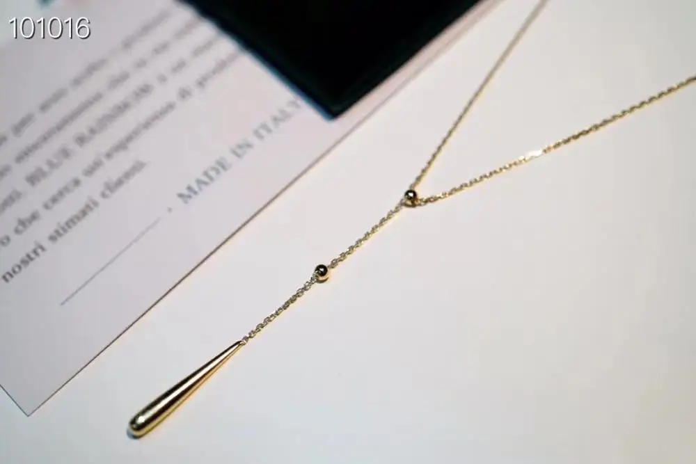 melhor Madalena Sarara Pure 18k Ouro Waterdrop Pingente Au750 Corrente De Ouro Feminino Colar