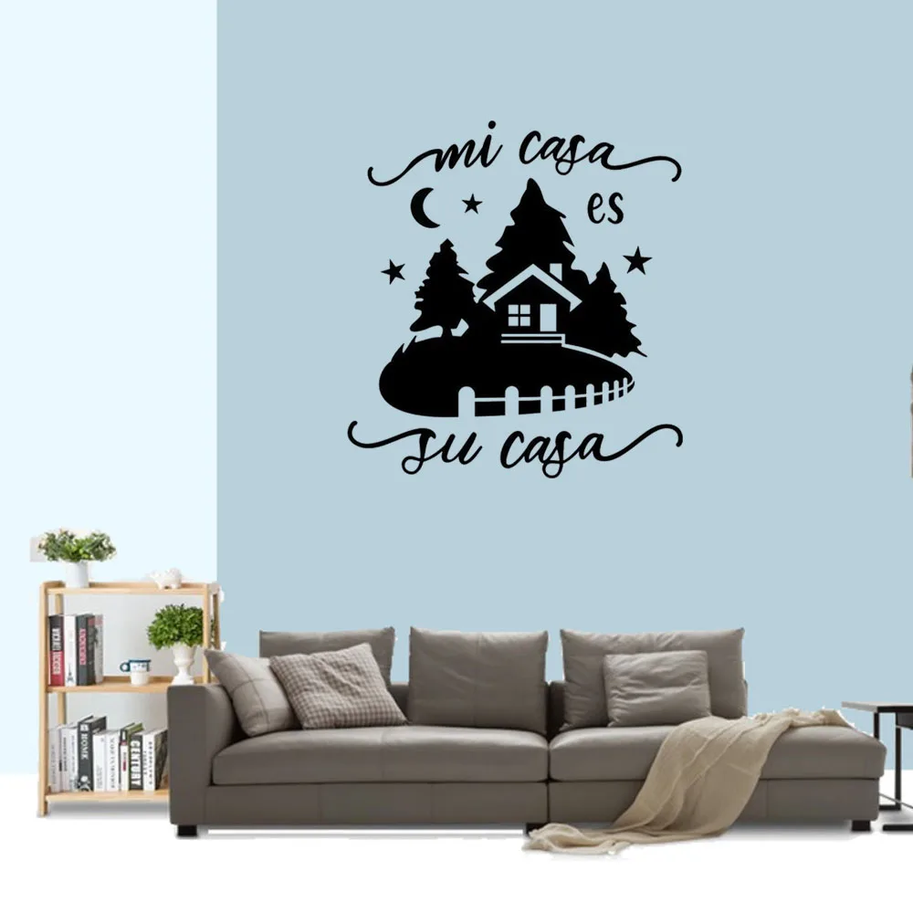 

Mi casa es su casa guest room decor welcome wall decal spanish quotes Wall Decals For Home Living Room Vinyl Murals ru4053