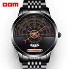 DOM мужские многофункциональные кварцевые часы, водонепроницаемые часы с календарем, высококачественный металл, Черное золото, уникальный стиль. M-11BK