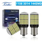 2 шт. 1156 BA15S BAU15S T20 7440 7443 W21W светодиодный лампы 3014 чипы 144 SMD лампы для автомобиля стоп-сигнал задний белый Янтарный