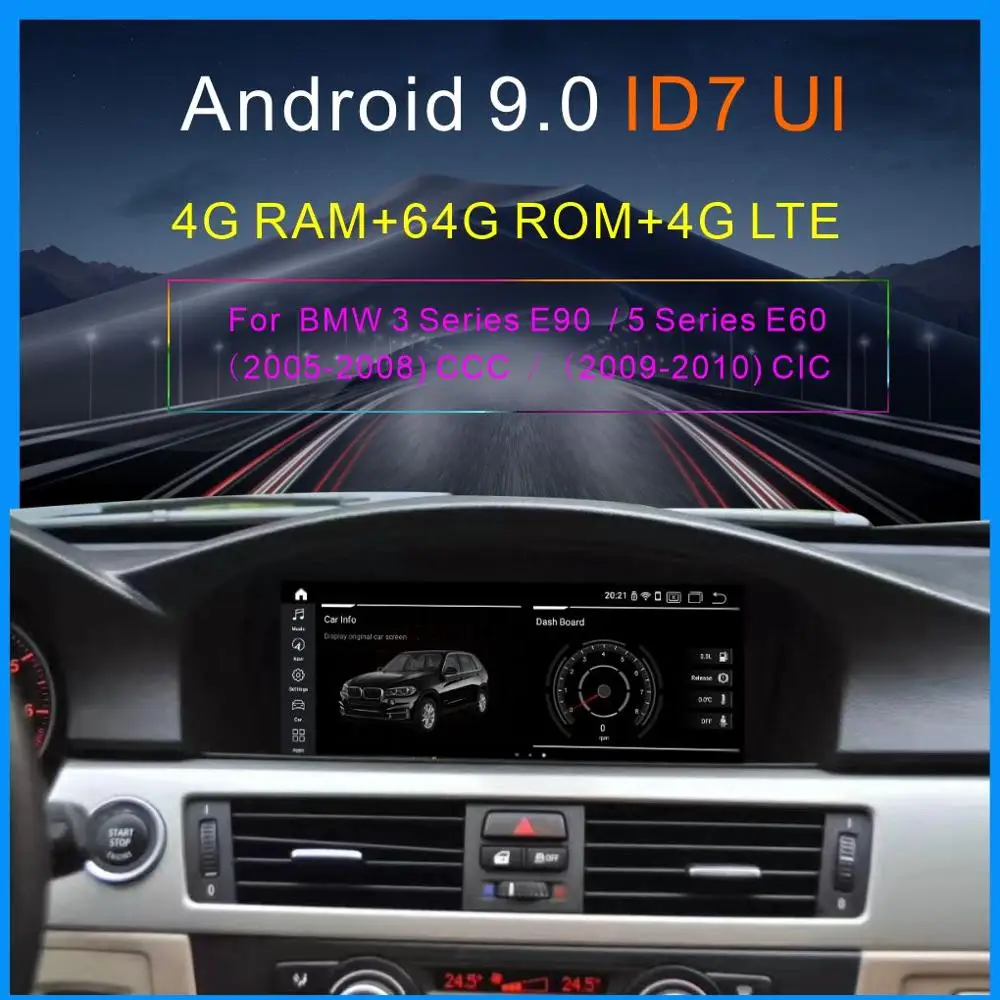 

8.8" IPS 4G+64G Android 9.0 player 4G LTE for BMW 5 Series E60 E61 E63 E64 / 3 Series E90 E91 E92 CCC CIC 2005-2012 player