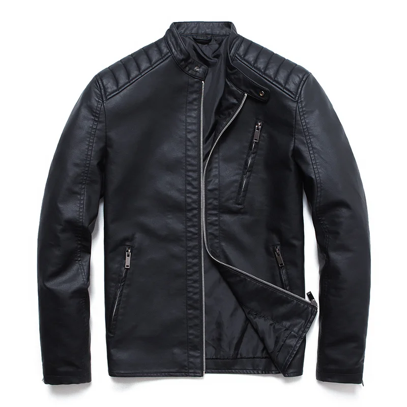 

2021 new listing Leather Jacket Plus Size 5XL Motorcycle Autumn Black Blue Mens Coats Faux Leather Jackets Men Clothigng jacket