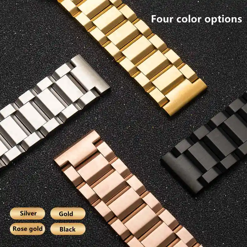 Universal Solid Stainless Steel Double Insurance Folding Buckle Men's Women's Smart Watch Straps Bracelet Band Watch Accessories