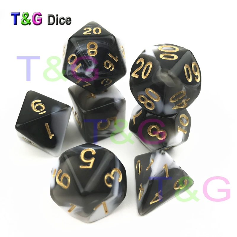 7 шт./компл. удивительных dnd с эффектом туманности D4 D20 многосторонних игр Набор