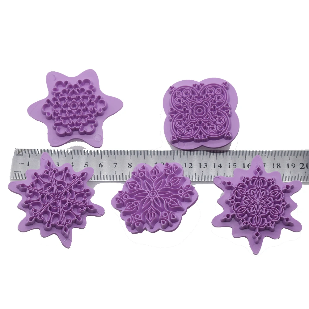 Мандала кружева шаблон тиснение Die пластиковая печать Полимерная глина