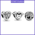XNMY Новые бусины серебряного цвета в виде сердца, мамы, дерева жизни, подходят для оригинальных европейских браслетов Pandora, Женские Ювелирные изделия сделай сам, подарки