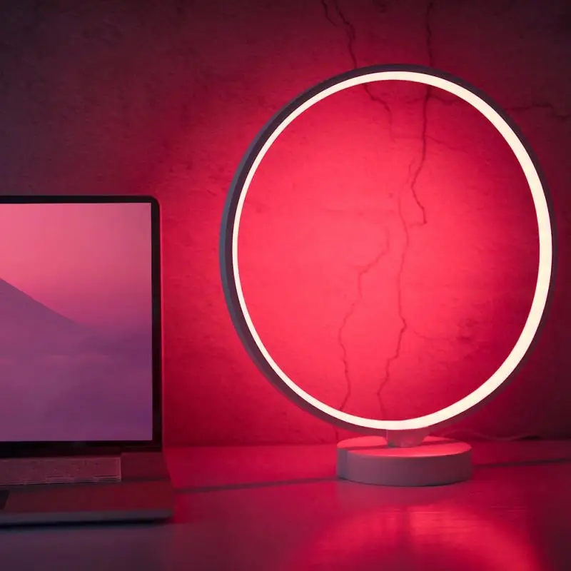 Прикроватная лампа с регулируемой яркостью RGB функция памяти настольная круглая