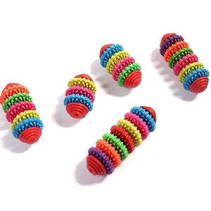 Pet Chew Toy Dog Durable Rubber Gear Gum Teething Toy Anti-Bite Puppy Cat Tooth Cleaning toy Colorful Pet Dental Supplies