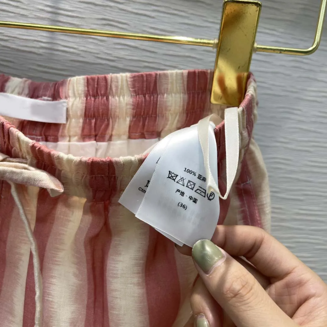 

Streetwear Striped Shorts for Women Summer 2020 Luxury Brand High Waist Straight Linen Shorts Preppy Style Sweet Striped Shorts