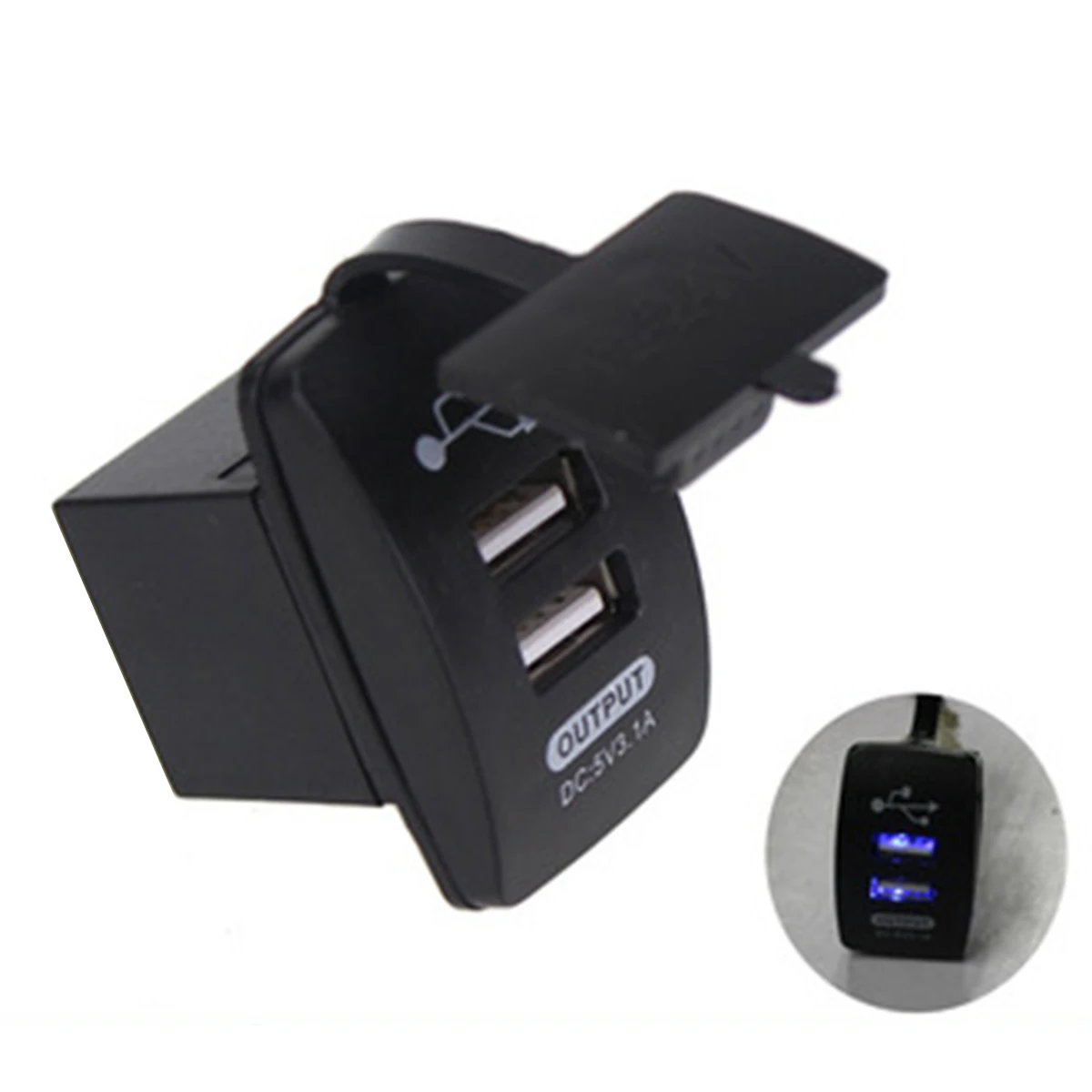

3.1A Dual USB Socket Charger Power Adapter Waterproof LED 12V 24V For Car Motor
