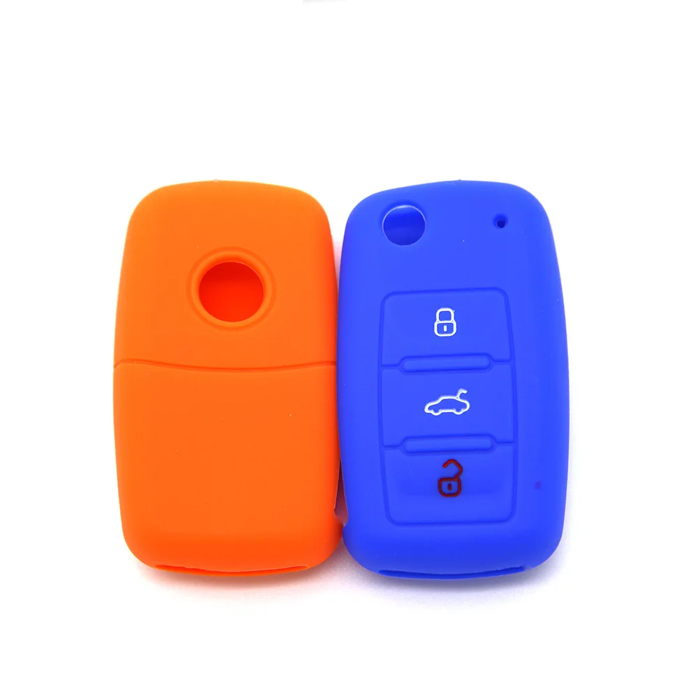 

Silicone Key Holder Cover Case for Polo Golf Skoda Accessories Keychain Car Key Case Keyless