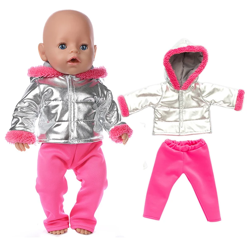 

2021 New Fit 18 inch 43cm Born New Baby Doll Clothes Accessories Plush Down Jacket Suit Clothes For Baby Birthday Gift
