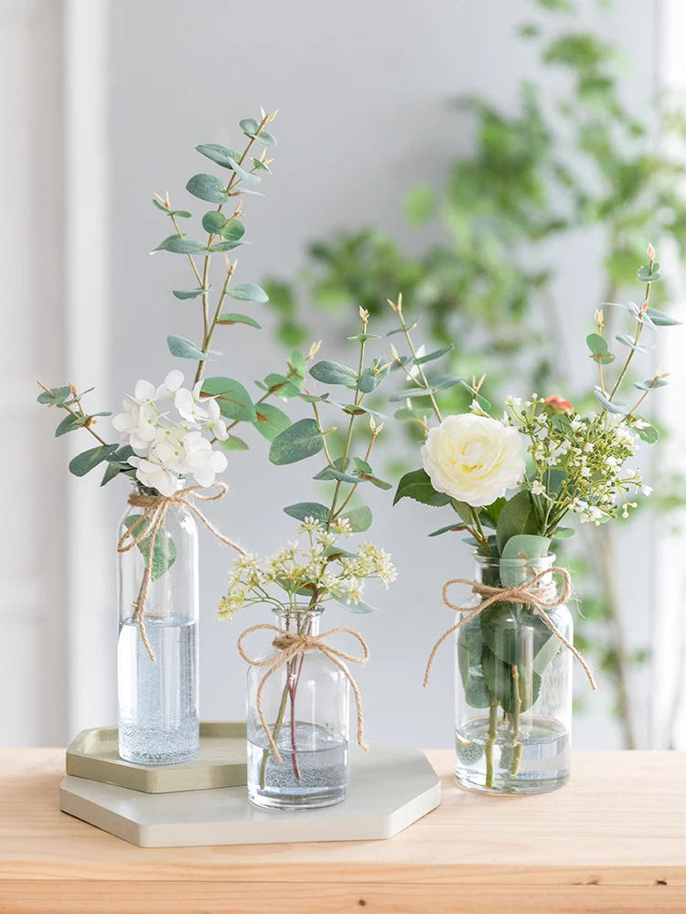 

Искусственный цветок, искусственный цветок, искусственный букет, украшение для стола, маленькое свежее украшение, светлые роскошные вазы, у...