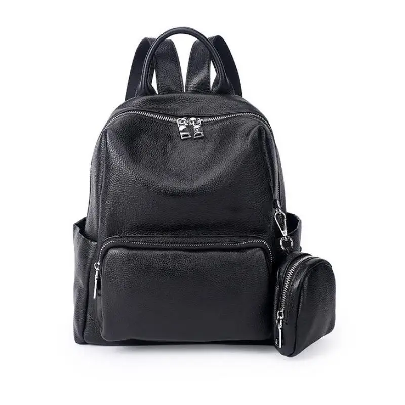 

Fashion Genuine Leather Women Backpack Black Small Leather Backpack Female Brand Designer Travelling Bag Girl School Rucksack