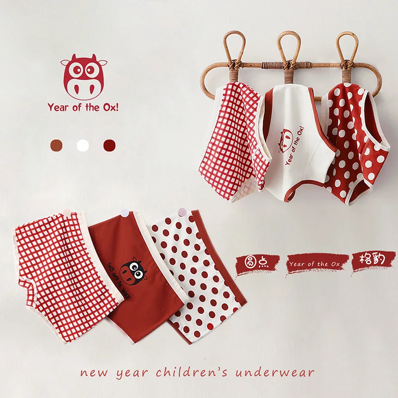 

Girls Panties Kids Cotton Underwear Children's Briefs Cartoon Short 3pcs