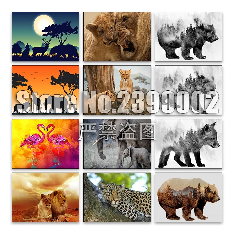 Животные 5d Diy Алмазная картина вышивка льва Фламинго мозаика Полный Стразы