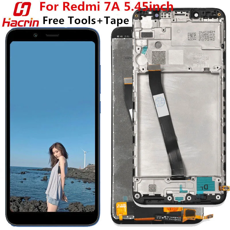 Для Xiaomi Redmi 7a ЖК дисплей + сенсорный экран с рамкой без битых пикселей Замена для 7 a