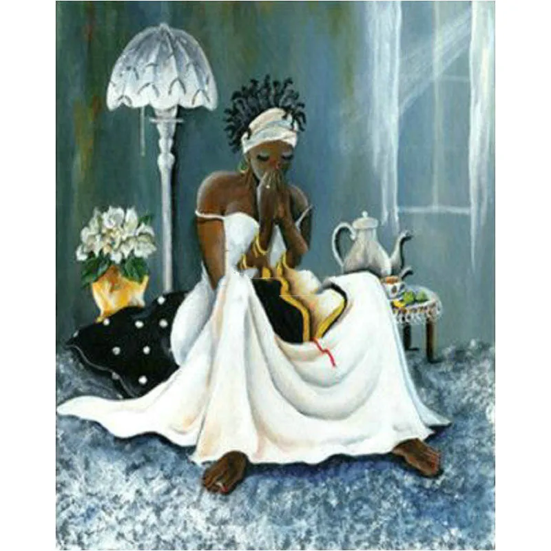 

Full Diamond Embroidery African woman 5D Diy Diamond Painting Cross Stitch Sets Square Diamond Mosaic Rhinestones Pictures BY822