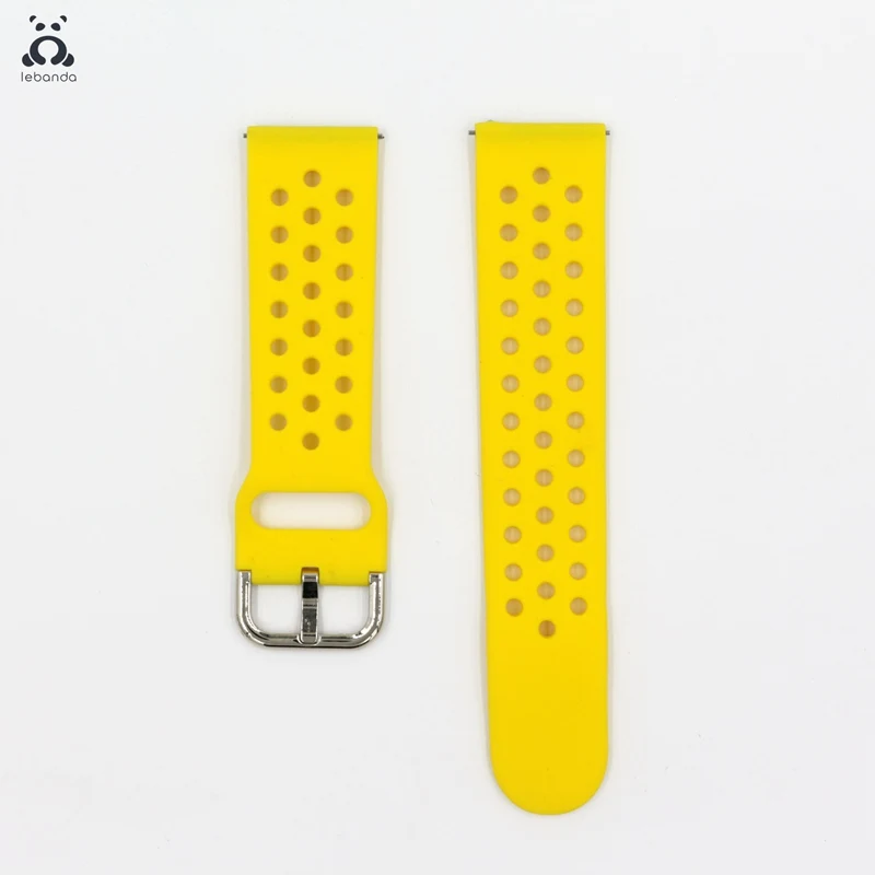 Yellow Lebanda спортивный ремешок для смарт-часов Galaxy Watch Active/42/46 мм, ремешок для HUAWEI GT силиконовый ремешок из мягкой дышащей ткани замена 20 мм/22 мм - Цвет ремешка: Yellow