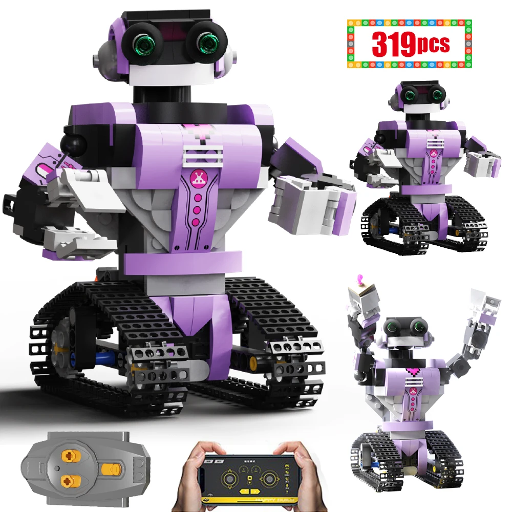 

City Creative RC Robot электрический пульт дистанционного управления строительные блоки APP Программирование гусеничный автомобиль Кирпичи игрушки ...