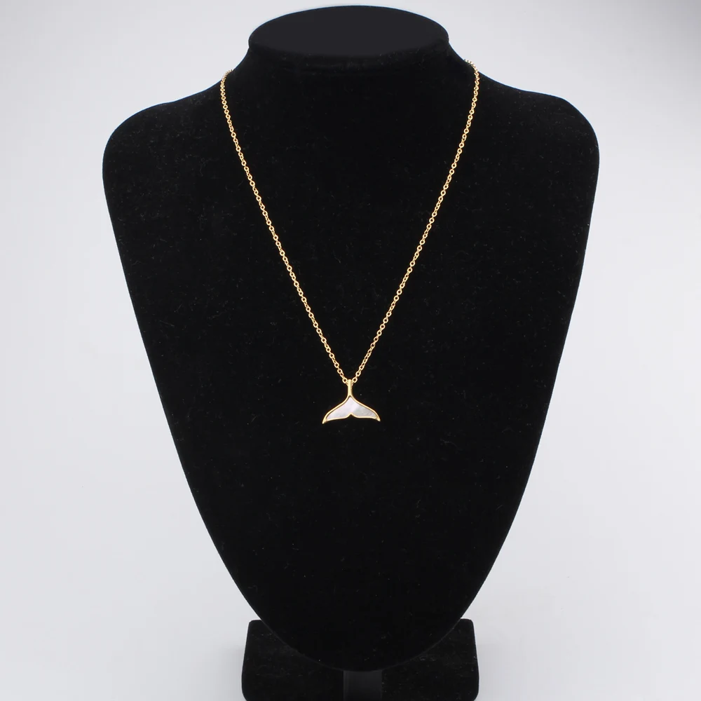 Ожерелье с подвеской в виде рыбки и хвоста из нержавеющей стали