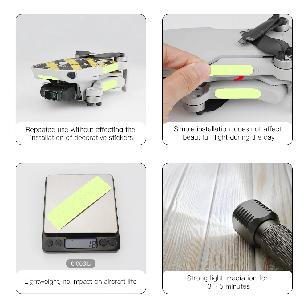 Светящиеся наклейки 2 шт./компл. для Mavic Mini Night Flight Декоративные патчи DJI Drone