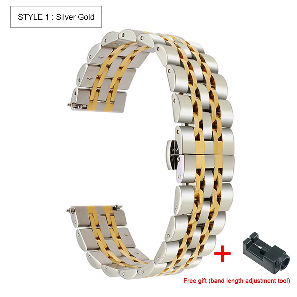 Silver gold Металлический ремешок из нержавеющей стали для Garmin Vivoactive 4/3 музыкальные часы браслет для Forerunner 245 645 браслет ремешок для часов - Цвет: Silver gold