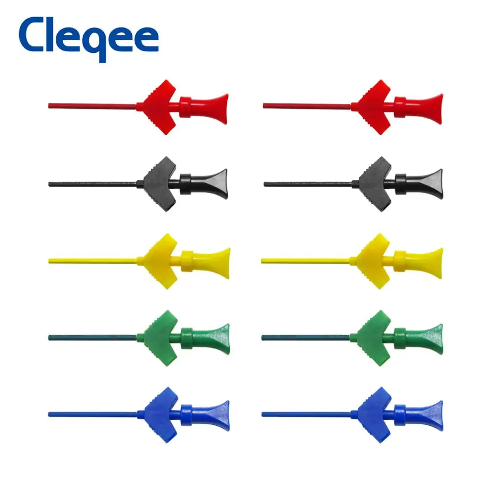 Cleqee SMD IC Testing Hook mini Logic Analyzer Grabber Internal Spring probes clips jumper connect Dupont Test Lead Accessory