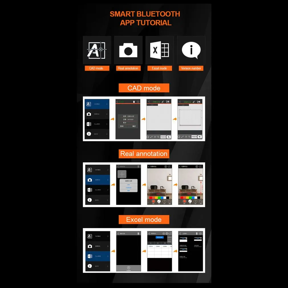 Лазерный дальномер с сенсорным экраном Bluetooth мини-дальномер диастиметр угол