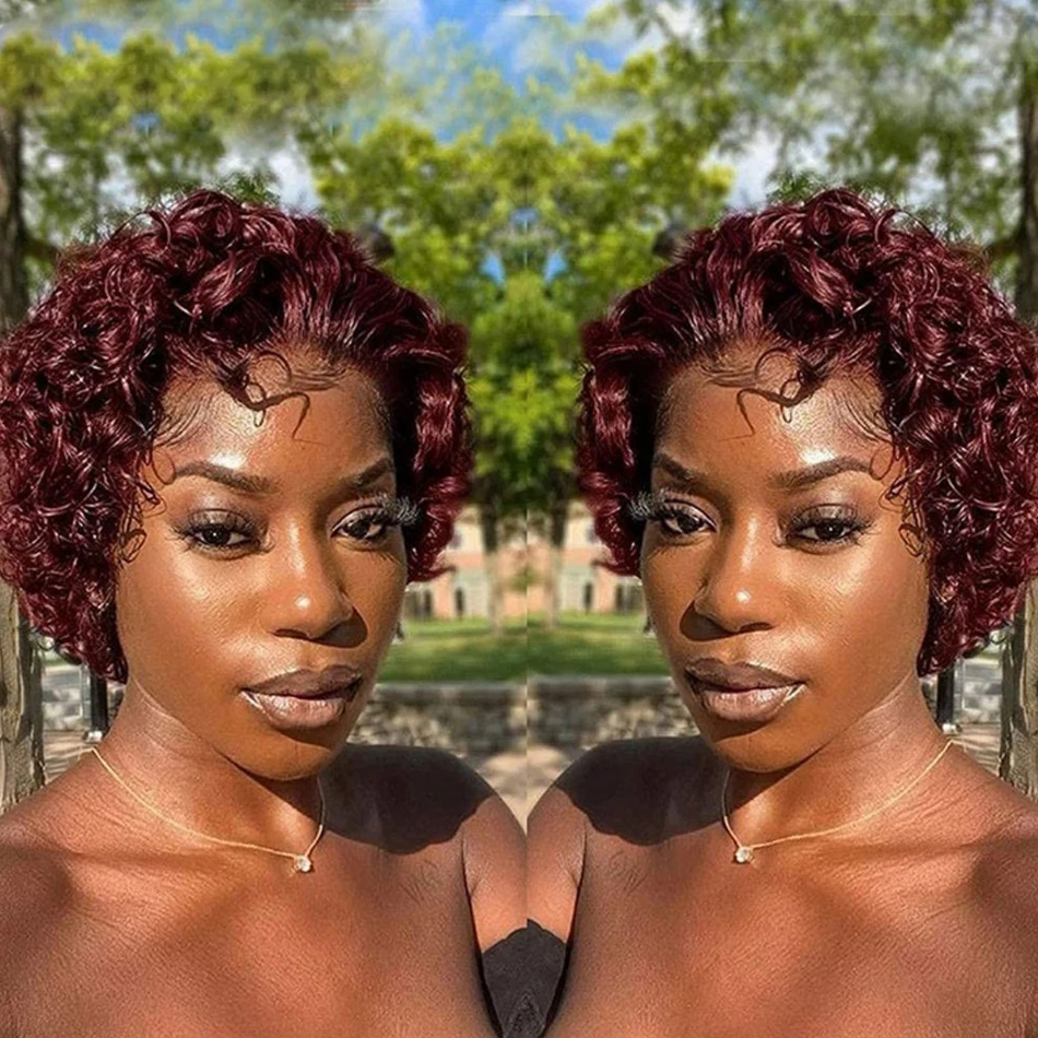 Парик из 100% натуральных необработанных человеческих волос короткий вьющийся