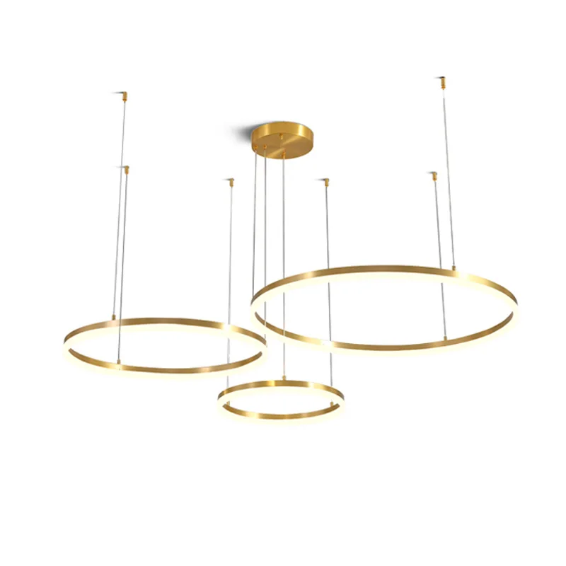 

Hot Sale Full Copper Round Pendant Light Modern Simple Luxury Hotel Lobby Villa Hanging Lamp Remote Control LED Dimmable Lamp