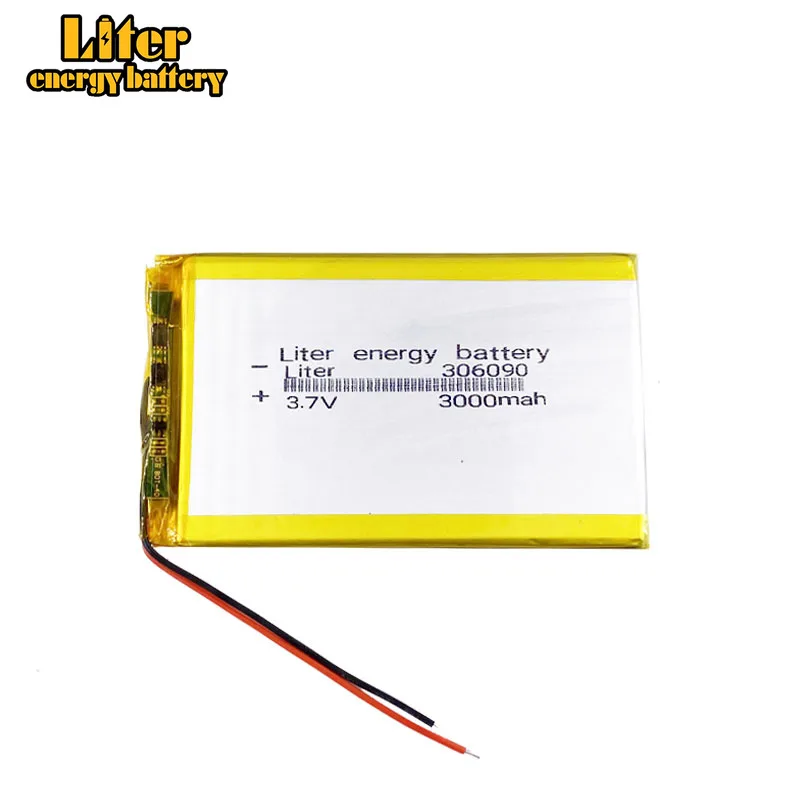 3 7 V 306090 PLUG 3000MAH Mp3 MP4 MP5 GPS литий полимерная батарея для телефона|Перезаряжаемые