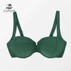 CUPSHE бикини на косточках с пуш-ап, только для женщин, сексуальный однотонный зеленый регулируемый Топ на бретелях, 2022, пляжный раздельный купальник, бюстгальтер, Топ