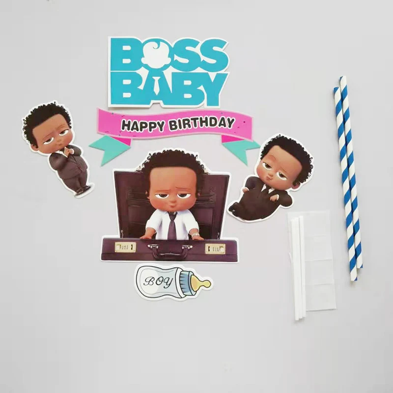 Boss baby girl тематическая вечеринка на день рождения бумажные флажки для торта 8 шт. набор картонных кексов для торта Детские вечерние принадлежности для торта