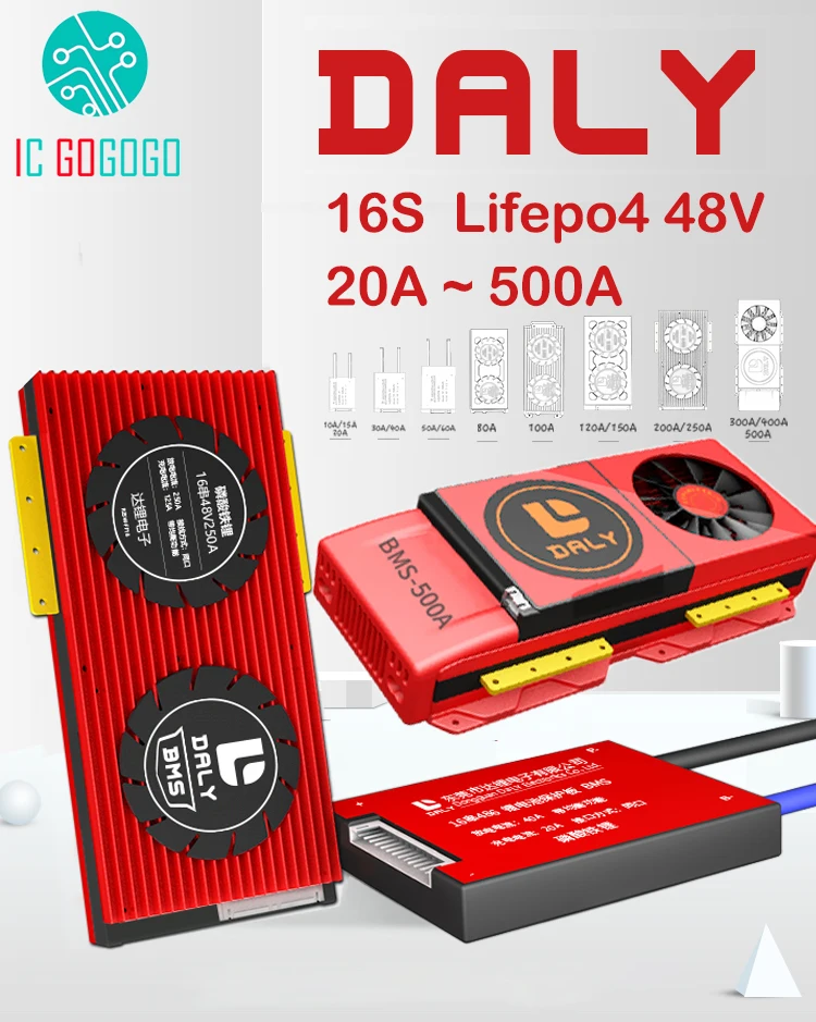DALY 16S 48V Lifepo4 Защитная панель для литиевой батареи eBike 3 2 V разрядка заряда BMS 20A 30A 50A