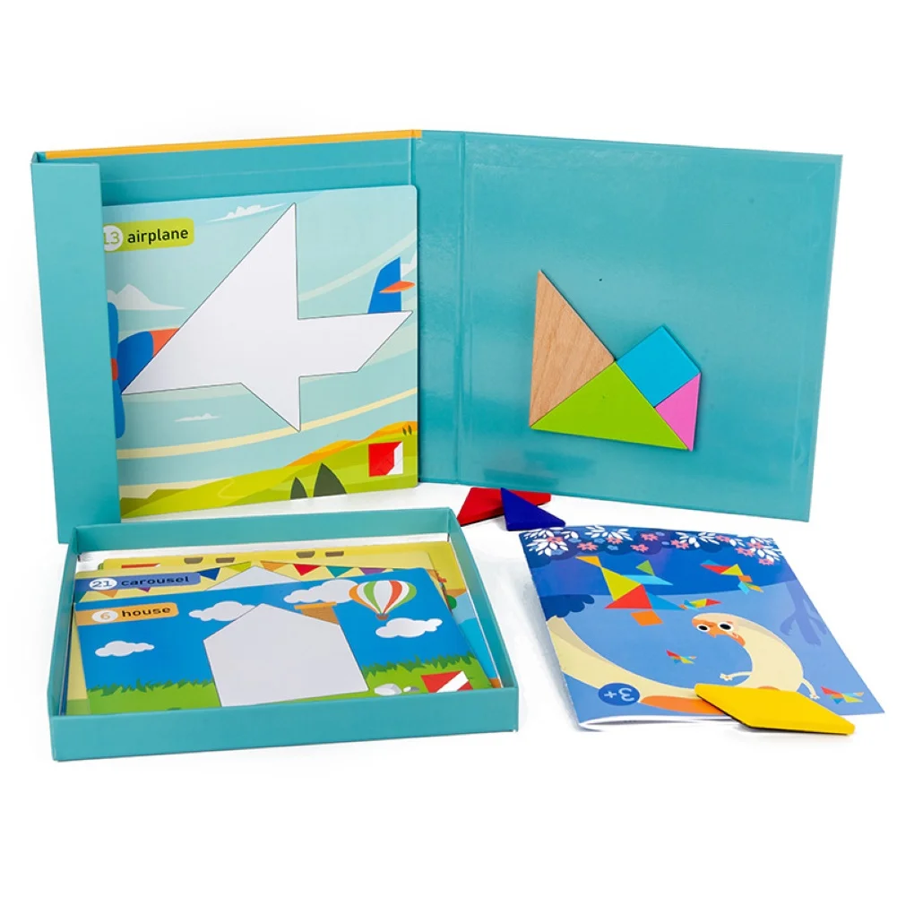 

Magnetic 3D Puzzle Jigsaw Tangram Game Montessori Learning Educational Drawing Board Games Gift for Children Intelligence Toys