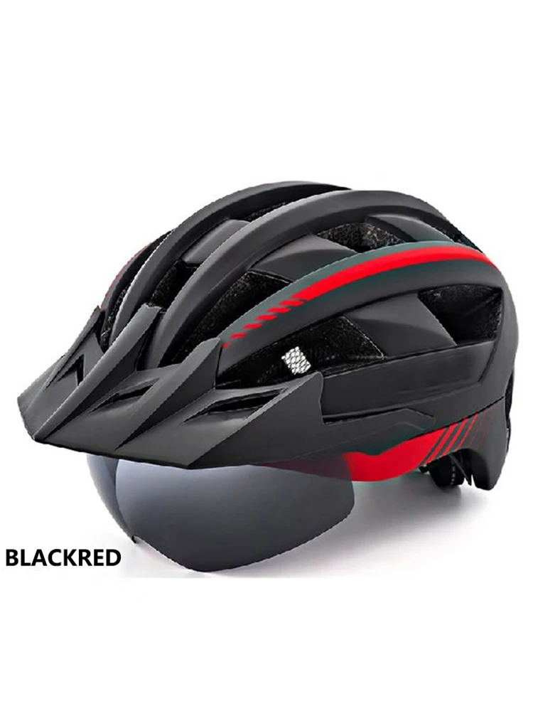 

Cycling Helmet LED Moutain Road USB Rechargeable Light Bicycle Helmet For Man Sun Visor Goggles Bicycle Helmets Casco Accesorios