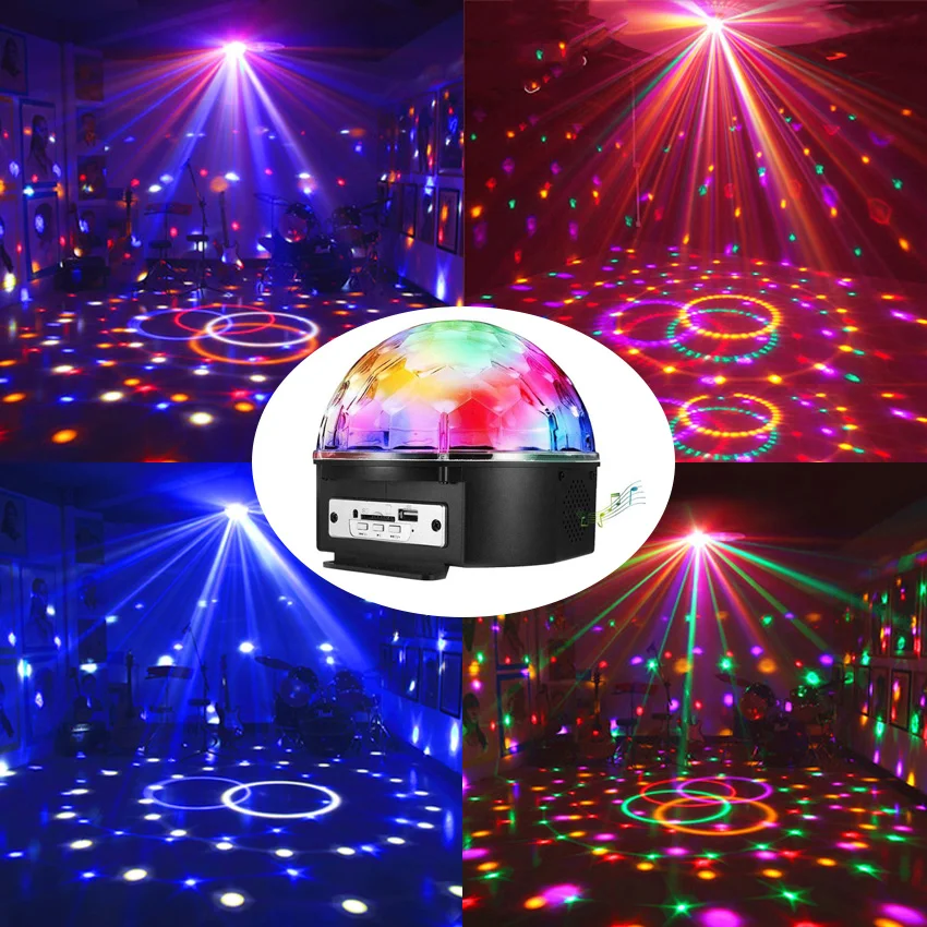 

Вращающийся дискошар, светодиодное освещение для дискотеки, пульт управления Bluetooth, волшебный хрустальный шар для дома, Рождества, свадьбы, ...