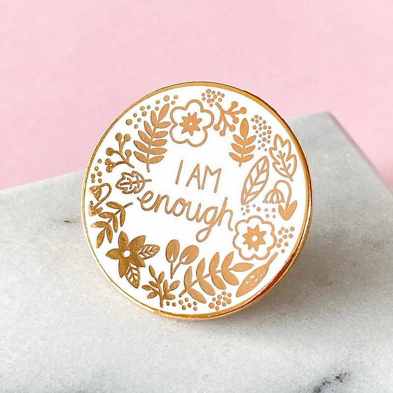 Брошь на лацкан с эмалью Я достаточно броши куртки джинсы | Украшения и