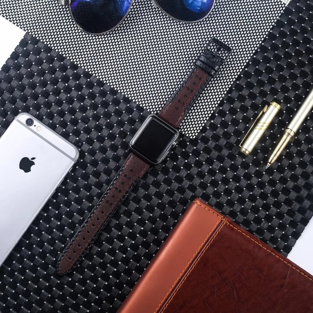 Модный кожаный ремешок для apple Watch Series 5 4 3 2 1 edition 38 40 42 44 мм Ремешки для наручных часов аксессуары для iwatch пряжка