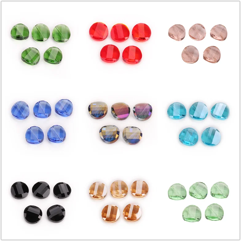 

Glass Crystal New Faceted Twist Tile Bulk Craft Jewelry Making Spacer DIY Findings Beads Charms 20pcs Bracelet Wholesale 18mm
