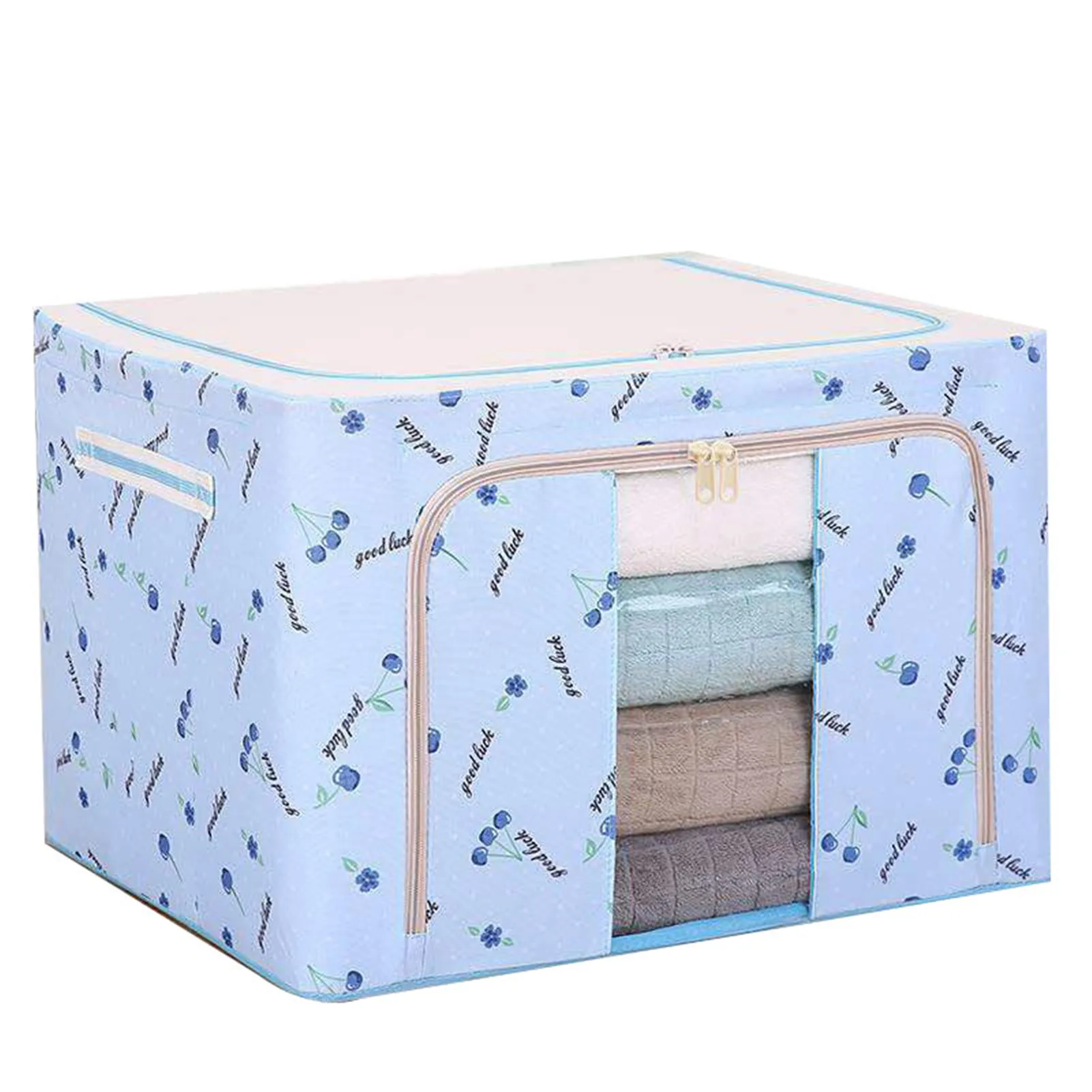 

Oxford Cloth Steel Frame Storage Box for Clothes Bed Sheets Blanket Pillow Shoe Holder Container Organizer FOU99